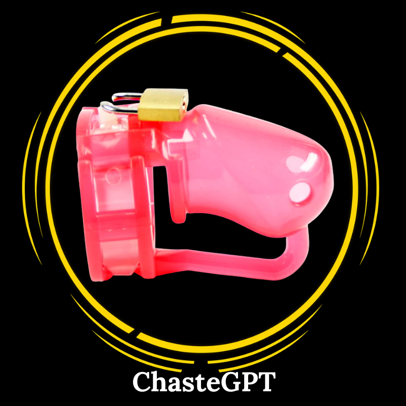 BON4 transparent red silicone chastity device