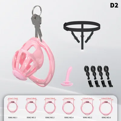 Hollow Design Chastity Cage | Adjustable Ring Locking Device with Harness Strap (D2)
