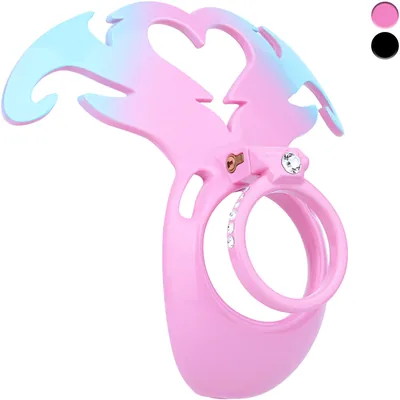 Succubus Rhinestone Dual Cock Ring Chastity Cage | AS211