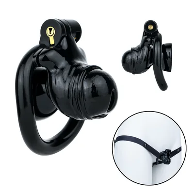 Black Inverted Cock Cage with Realistic Shape