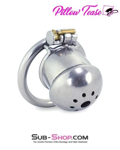 3838AR Steel Capped Tube Full Enclosure Chastity Cock Cage with 2” Cock Ring