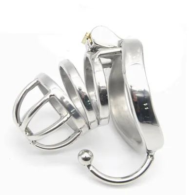 9932RS Shorty High Security Hard Time Steel Male Chastity with Ball Separation Rod